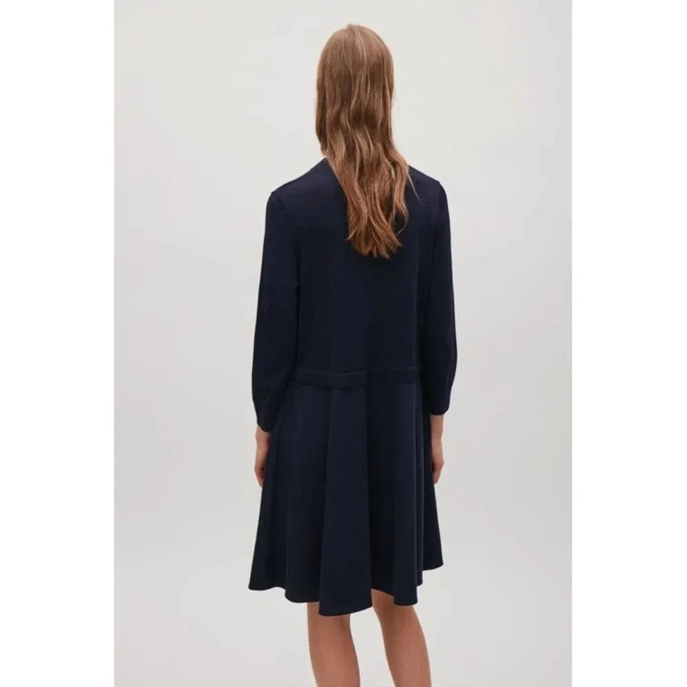COS Long Sleeve Knitted Sweater Dress With Woven Skirt A-Line Minimalist Small - Picture 5 of 12